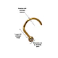 Piercing Nariz Nostril Tipo S Titanio ASTM F136 20G · Zirconia 2mm · Chapado en Oro 18k - Miniatura 7