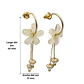 Aros flor coreana blanca bañado en oro  - Miniatura 4