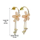 Aros estilo coreano flor rosada cristal dorado baño de oro - Miniatura 4