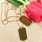 Colgante doble etiqueta estilo militar de identificacion chapada en oro 18k - Miniatura 6
