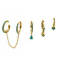 Pack de 5 aros turquesa bañado oro 18k - Miniatura 1