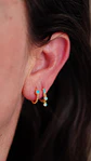 Pack de 5 aros turquesa bañado oro 18k - Miniatura 4