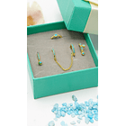 Pack de 5 aros turquesa bañado oro 18k 5