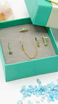 Pack de 5 aros turquesa bañado oro 18k - Miniatura 5