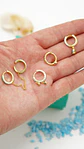 Pack de 5 aros turquesa bañado oro 18k - Miniatura 6
