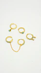 Pack de 5 aros turquesa bañado oro 18k - Miniatura 7