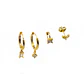 Pack de 4 aros argollas punto de luz bañadas en oro 18k - Miniatura 1