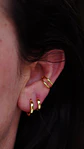 Pack de argollas lisas earcuff bañado oro 18k - Miniatura 3