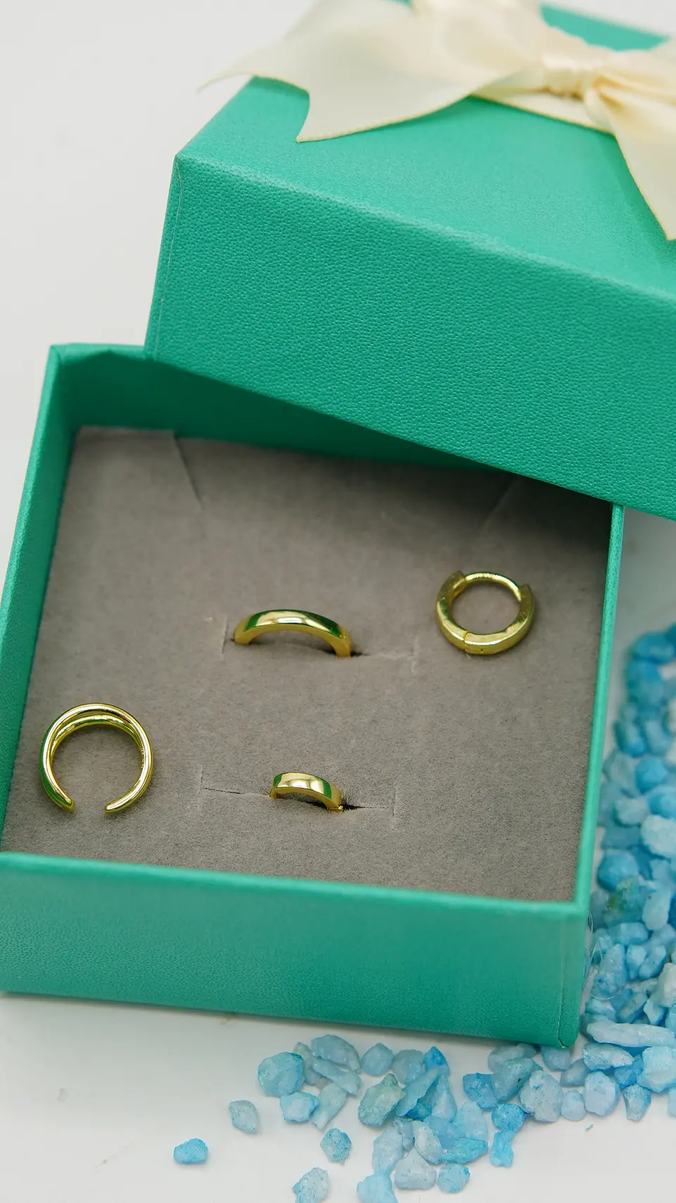 Pack de argollas lisas earcuff bañado oro 18k 7