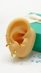Pack de argollas lisas earcuff bañado oro 18k - Miniatura 4