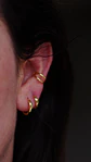 Pack de argollas lisas earcuff bañado oro 18k - Miniatura 9