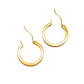 Argollas lisas minimalistas elegantes chapadas en oro 18k - Miniatura 4