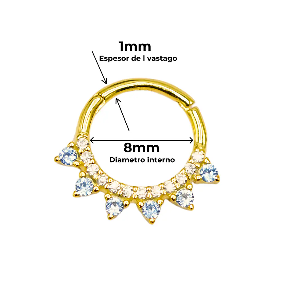 Piercing Septum love winter Plata fina ley S925 Chapada Oro 4