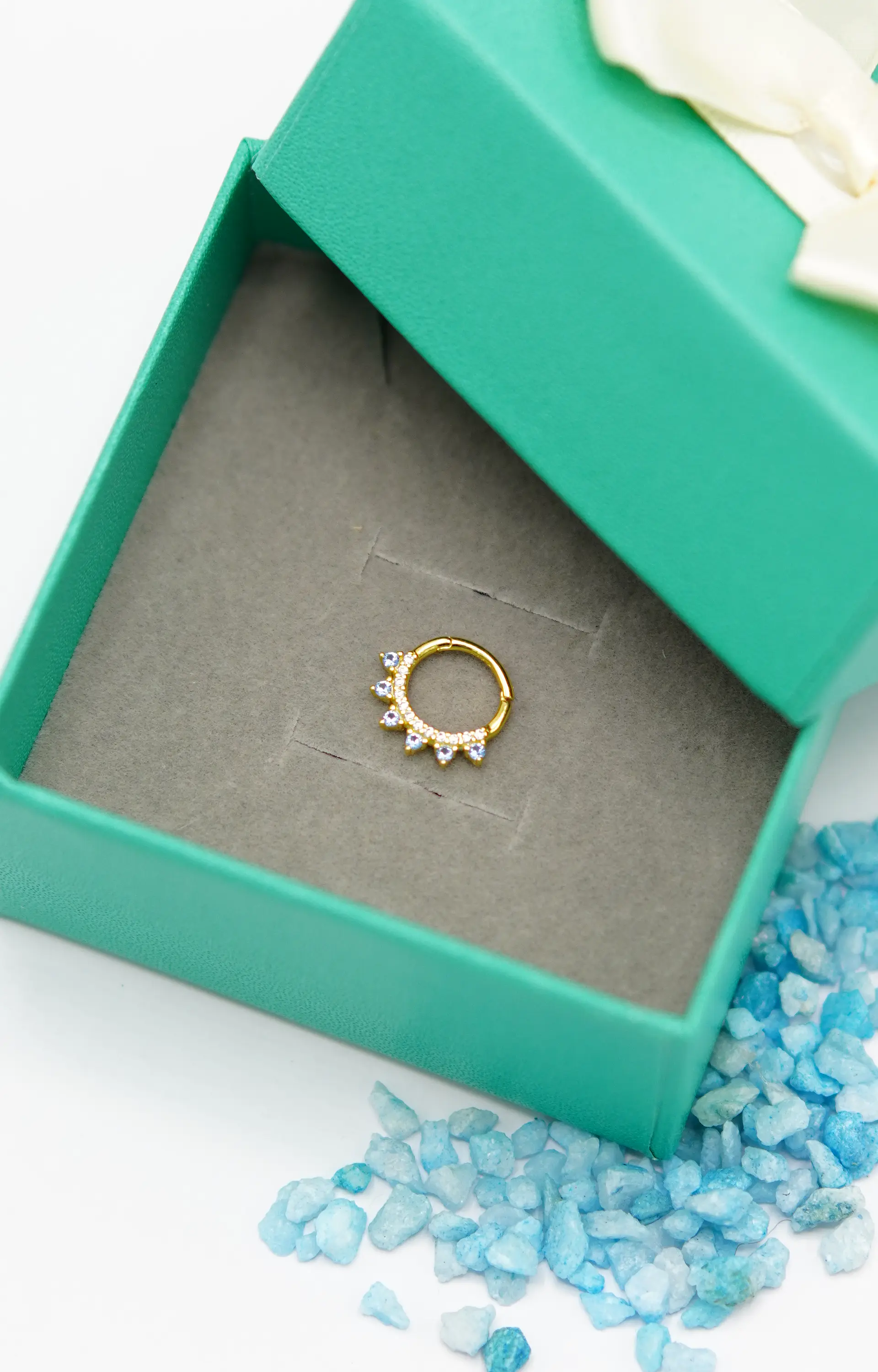 Piercing Septum love winter Plata fina ley S925 Chapada Oro 2