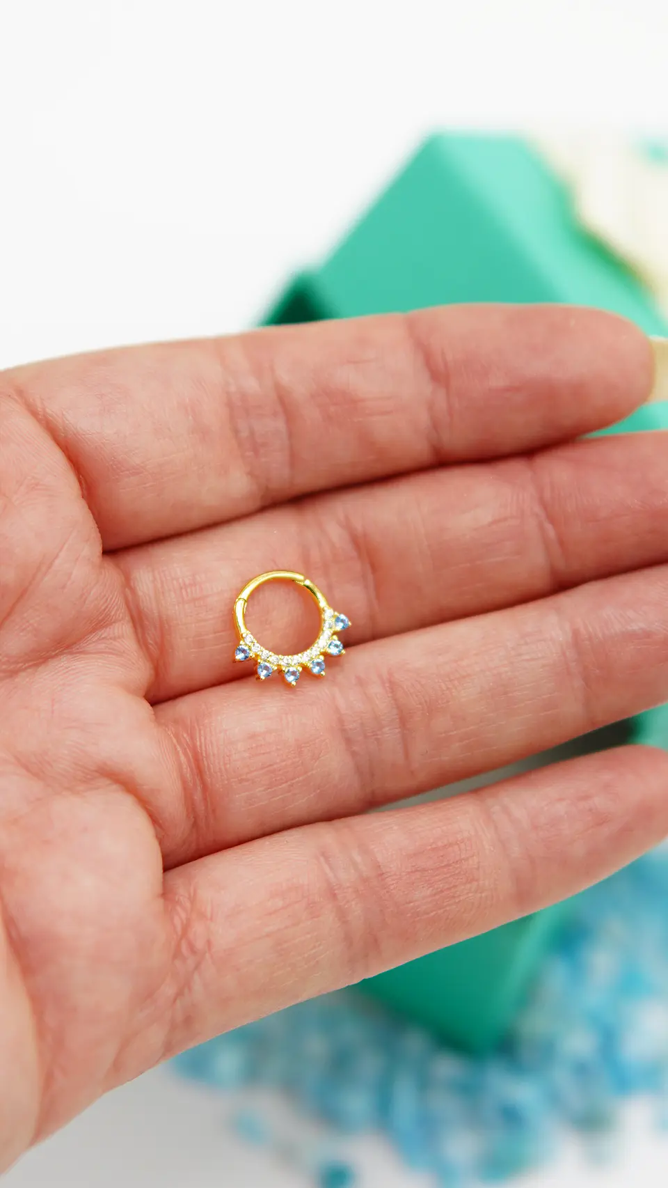 Piercing Septum love winter Plata fina ley S925 Chapada Oro 5