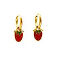 Argollas huggies frutillas fresitas Chapada En Oro 18k - Miniatura 9