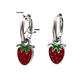 Argollas huggies frutillas fresitas plateadas - Miniatura 4