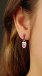 Argollas huggies frutillas fresitas plateadas - Miniatura 5