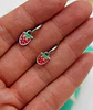 Argollas huggies frutillas fresitas plateadas - Miniatura 7