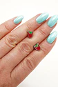 Aros de seguridad frutilla veraniega niña fresa plateados - Miniatura 4