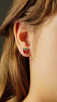 Aros de seguridad frutilla veraniega niña fresa plateados - Miniatura 6