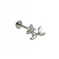 Aros flor petalos titanio zirconia ASTM F136 plateados - Miniatura 8