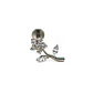 Aros flor petalos titanio zirconia ASTM F136 plateados - Miniatura 1