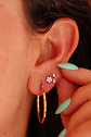 Aros flor petalos titanio zirconia ASTM F136 plateados - Miniatura 12