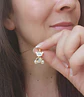 Colgante Oso Zirconia Chapado En Oro Punto De Luz - Miniatura 3