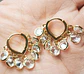 Argollas Borlas Huggies Zirconia Chapadas En Oro 18k - Miniatura 5