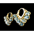 Argollas Borlas Huggies Zirconia Chapadas En Oro 18k 8