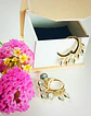 Argollas Borlas Huggies Zirconia Chapadas En Oro 18k - Miniatura 2
