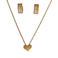 Set Conjunto Cadena argolla zirconia chapada en oro rosa 18K - Miniatura 3