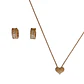 Set Conjunto Cadena argolla zirconia chapada en oro rosa 18K - Miniatura 8