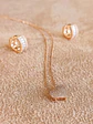 Set Conjunto Cadena argolla zirconia chapada en oro rosa 18K - Miniatura 5