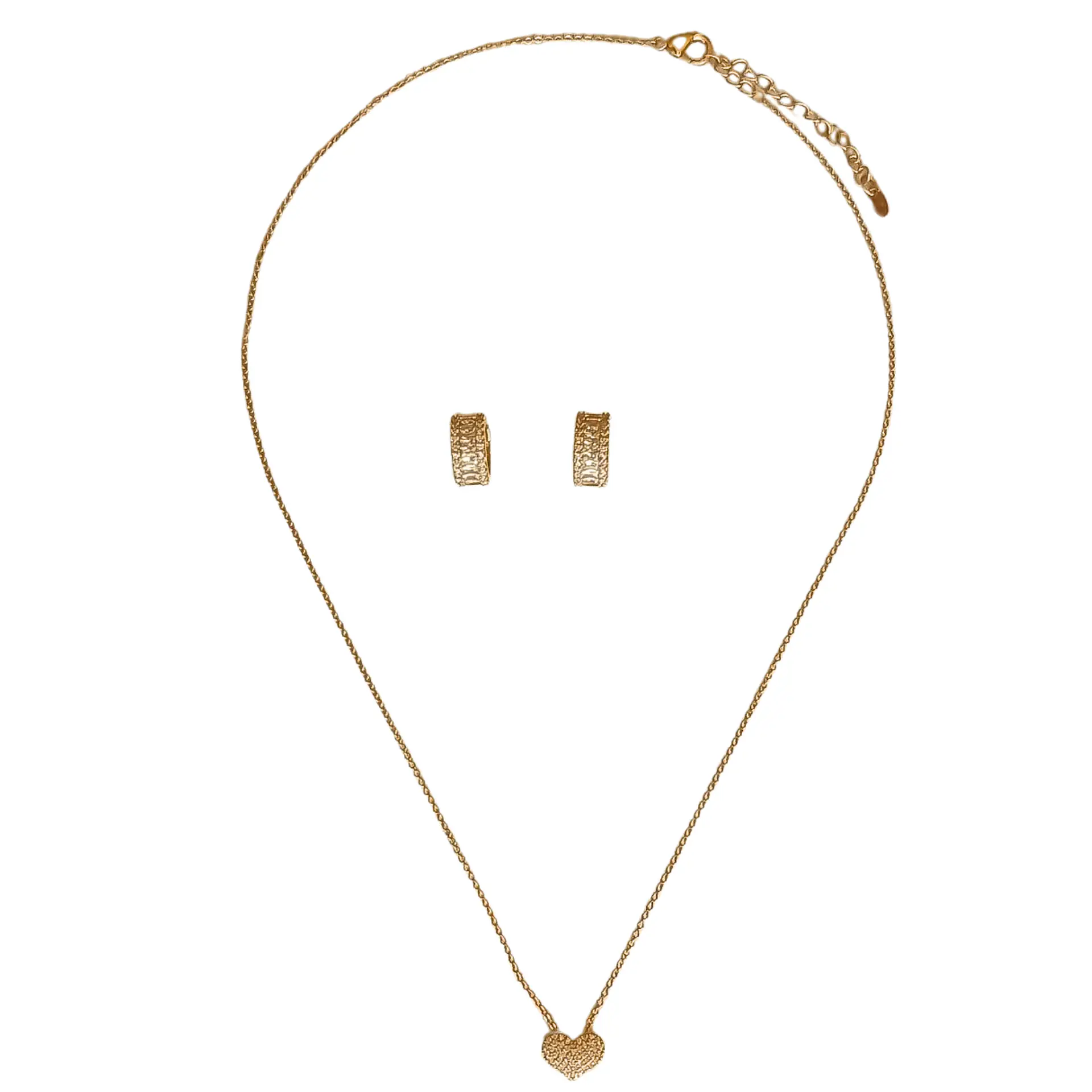 Set Conjunto Cadena argolla zirconia chapada en oro rosa 18K 9