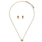 Set Conjunto Cadena argolla zirconia chapada en oro rosa 18K - Miniatura 9