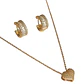 Set Conjunto Cadena argolla zirconia chapada en oro rosa 18K - Miniatura 1