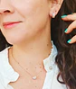 Set Conjunto Cadena argolla zirconia chapada en oro rosa 18K - Miniatura 4