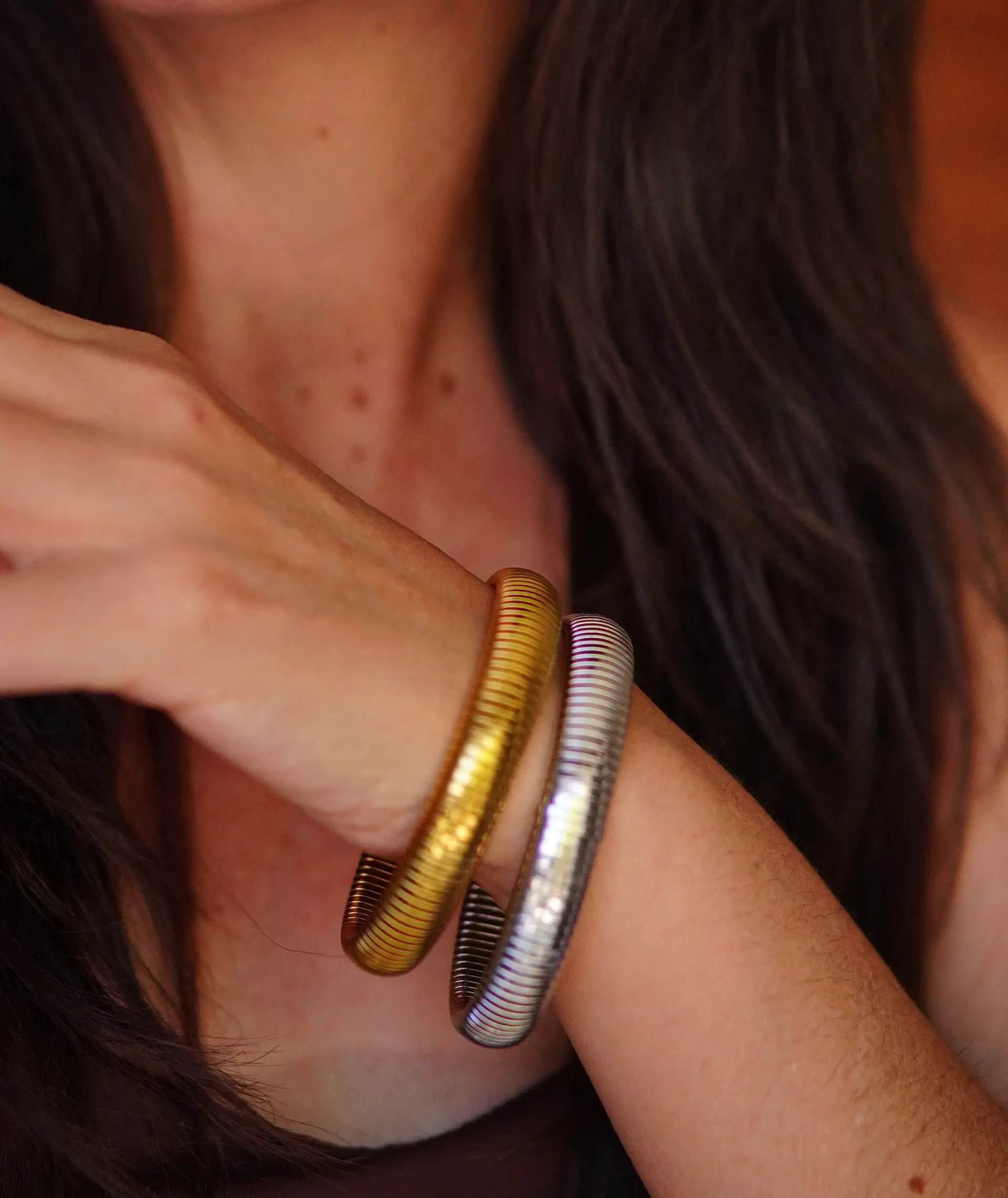 Pack de pulseras elasticas tejido de serpiente  hipoalergenicas  9