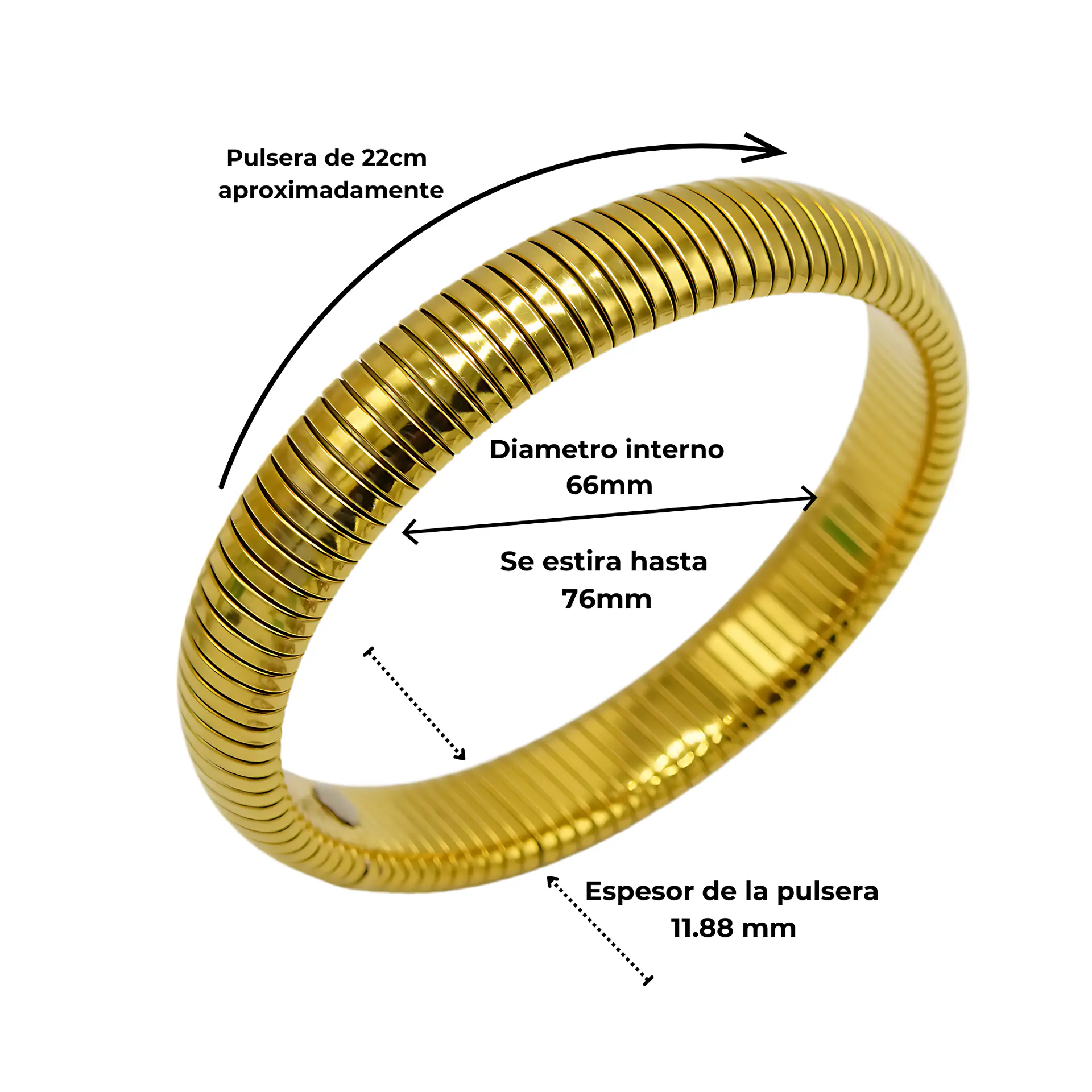 Pack de pulseras elasticas tejido de serpiente  hipoalergenicas  4
