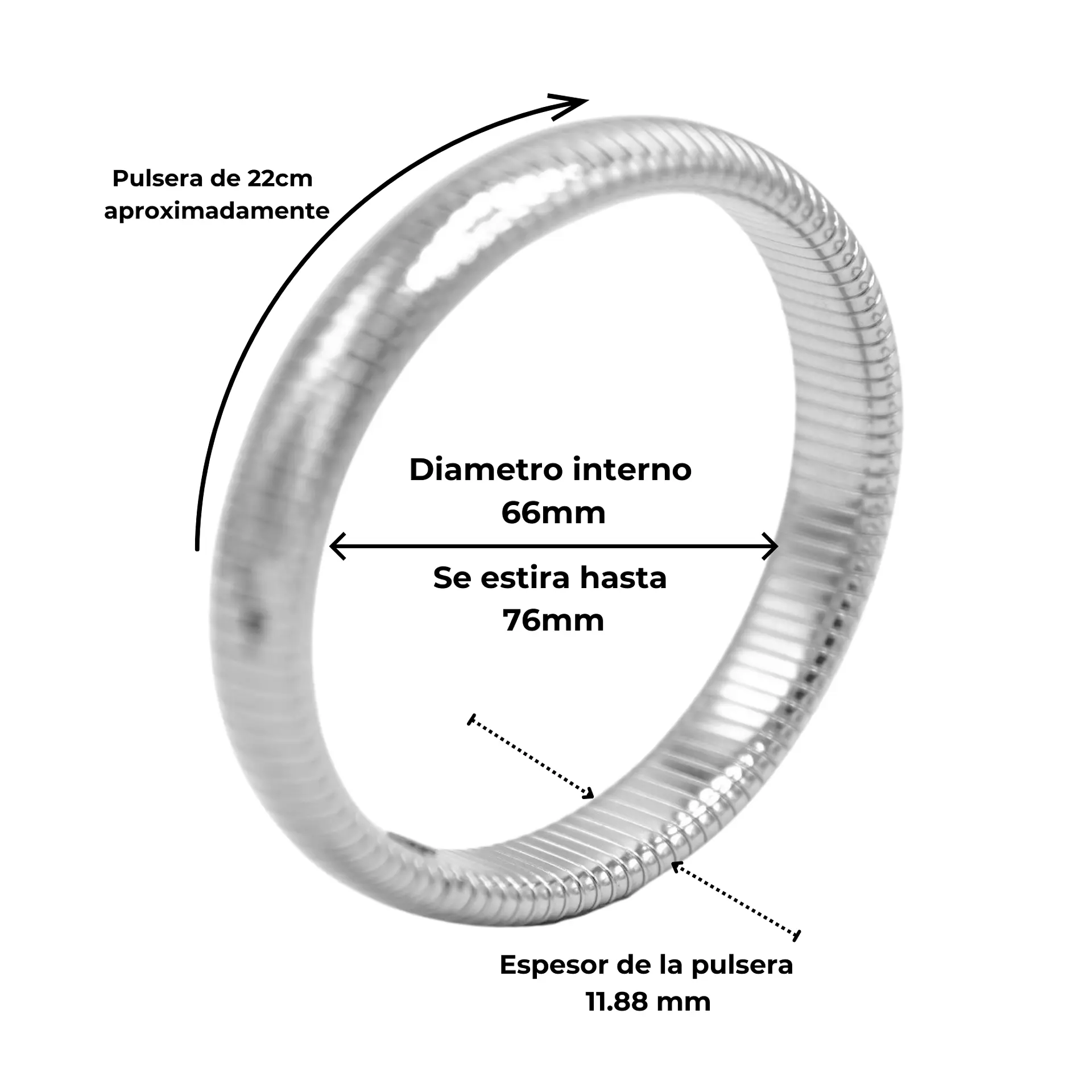 Pack de pulseras elasticas tejido de serpiente  hipoalergenicas  10