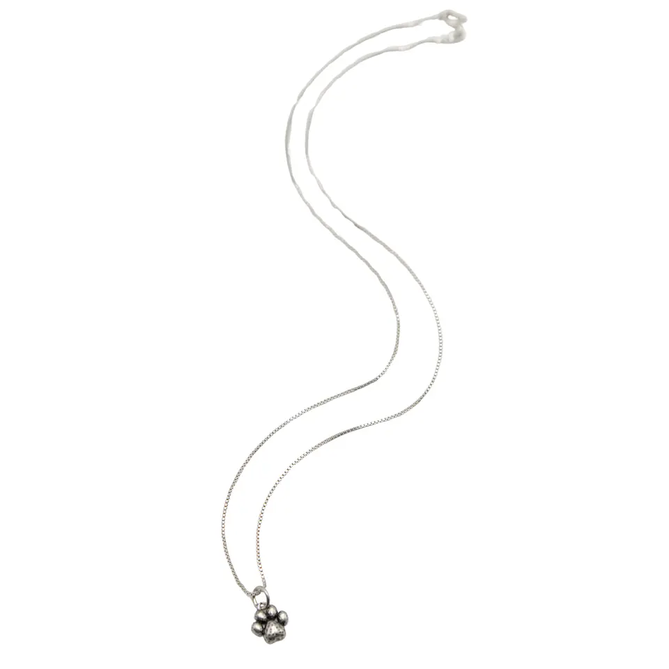 Colgante huella de perro gato vintage plata 925  6