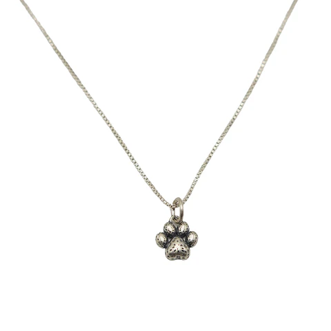 Colgante huella de perro gato vintage plata 925 