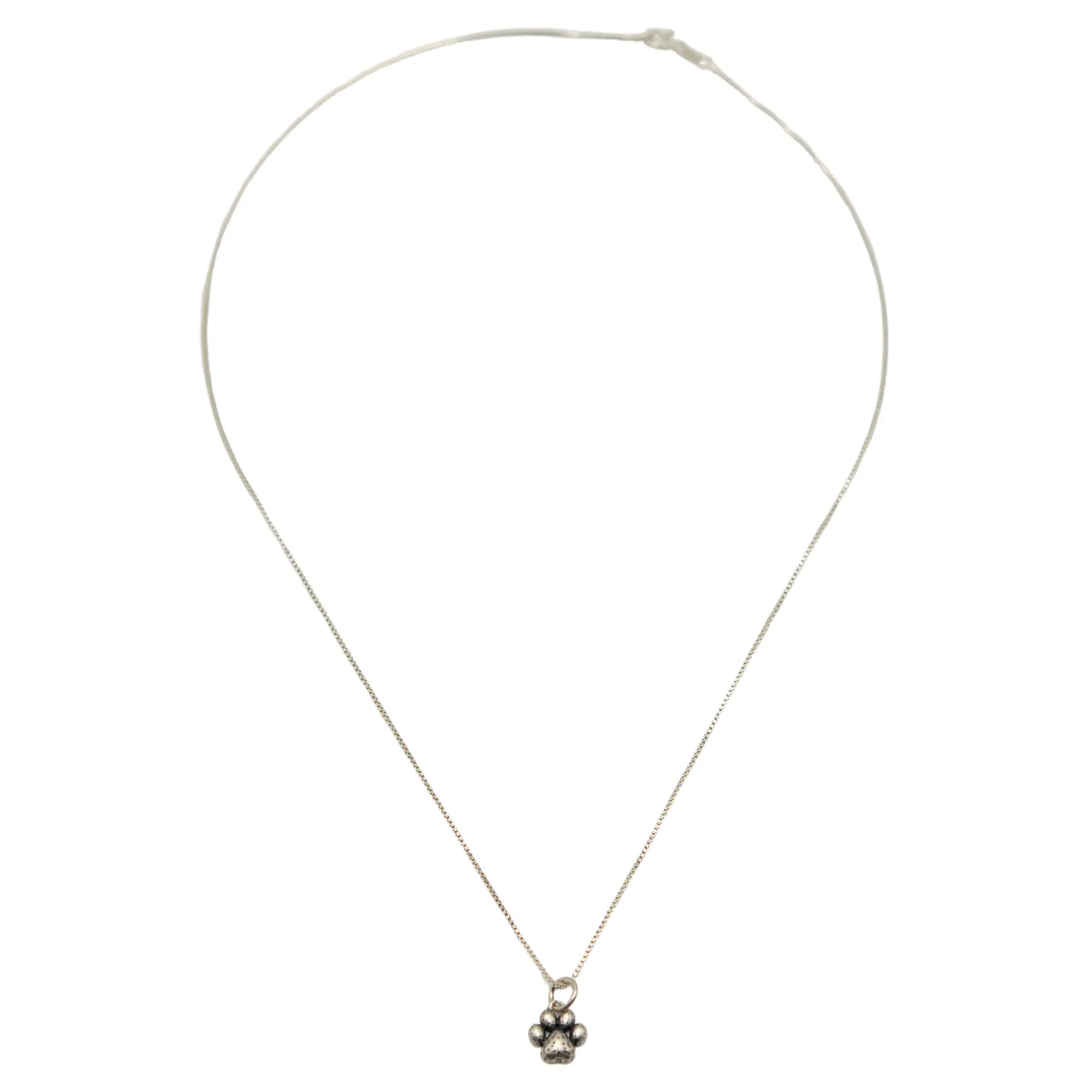 Colgante huella de perro gato vintage plata 925  7
