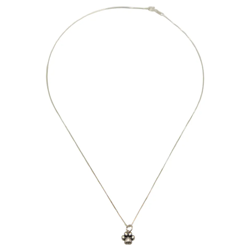 Colgante huella de perro gato vintage plata 925  7