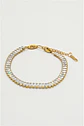 Pulsera tennis zirconias rectangulares chapada en oro 18k - Miniatura 10