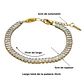 Pulsera tennis zirconias rectangulares chapada en oro 18k - Miniatura 4