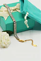 Pulsera tennis zirconias rectangulares chapada en oro 18k - Miniatura 5
