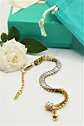 Pulsera tennis zirconias rectangulares chapada en oro 18k - Miniatura 8